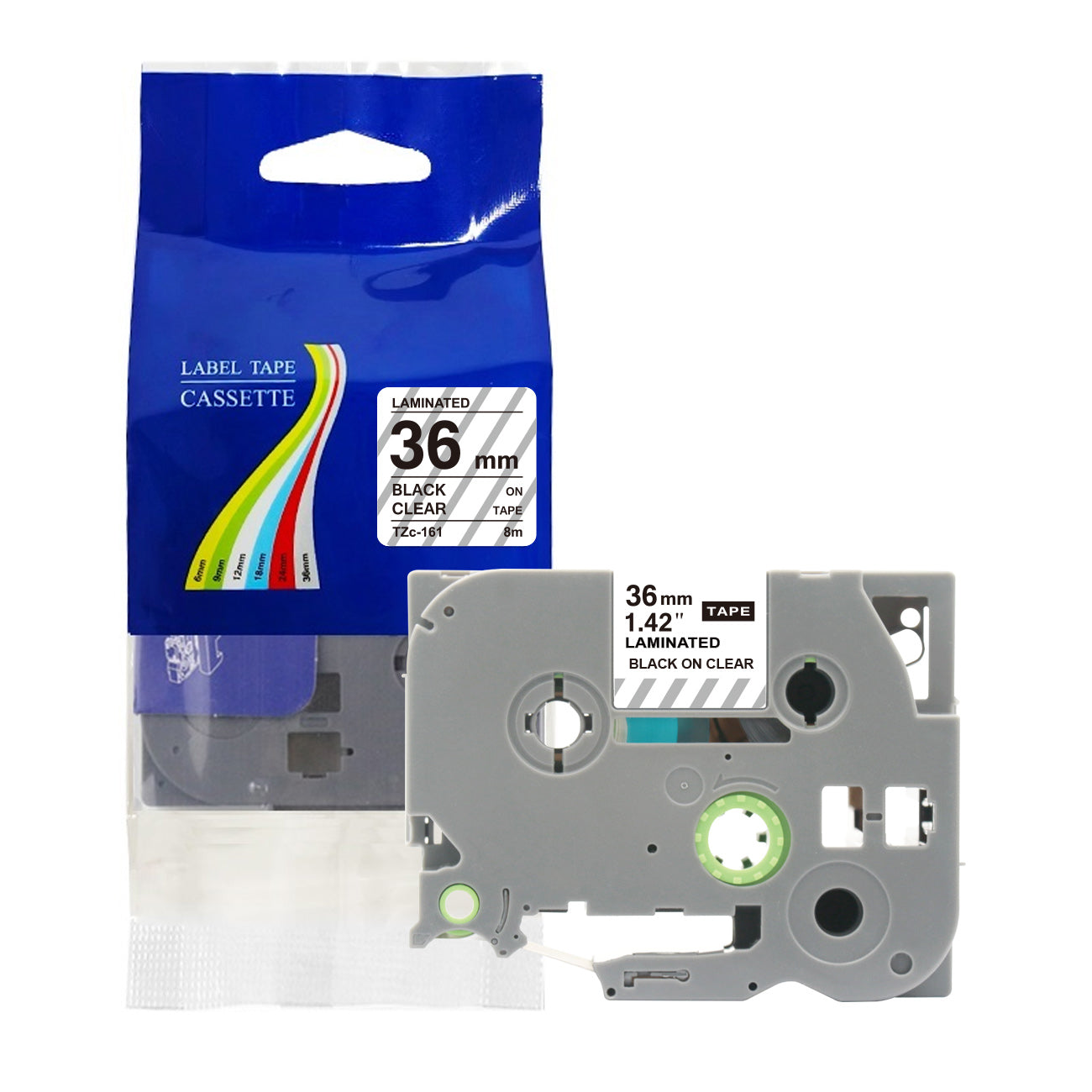 Compatible with Brother Label Tape TZe TZ Tape 6mm 1/4" Label Maker Tape TZe-111 TZe 211 411 511 611 711 Laminated Labels for Brother PT-D210 PT-H110 PTD400 PT1280 PTP300BT P700, 6 Pack/1pcs bulk packing