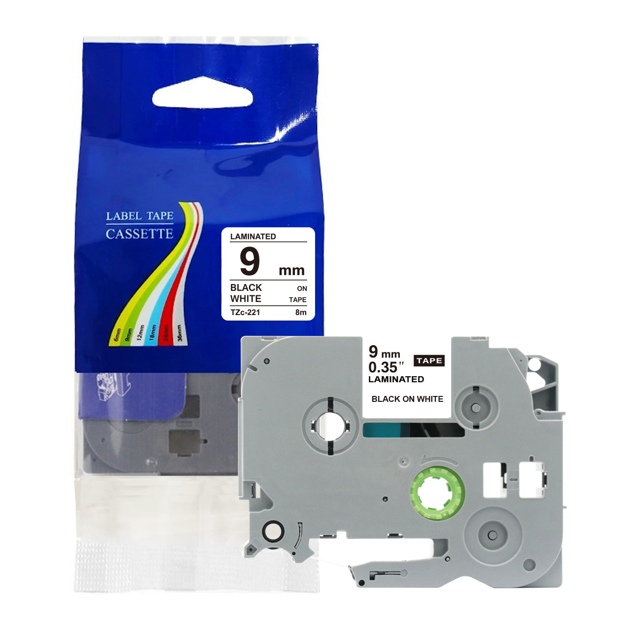 Compatible with Brother Label Tape TZe TZ Tape 6mm 1/4" Label Maker Tape TZe-111 TZe 211 411 511 611 711 Laminated Labels for Brother PT-D210 PT-H110 PTD400 PT1280 PTP300BT P700, 6 Pack/1pcs bulk packing