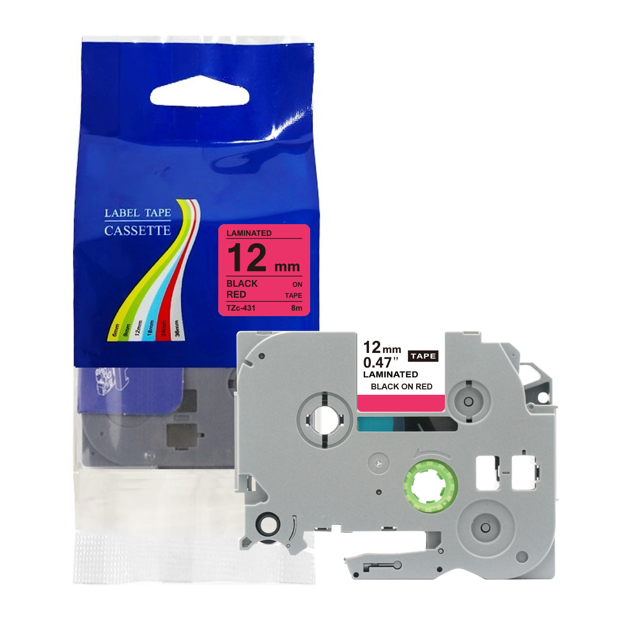 Compatible with Brother Label Tape TZe TZ Tape 6mm 1/4" Label Maker Tape TZe-111 TZe 211 411 511 611 711 Laminated Labels for Brother PT-D210 PT-H110 PTD400 PT1280 PTP300BT P700, 6 Pack/1pcs bulk packing