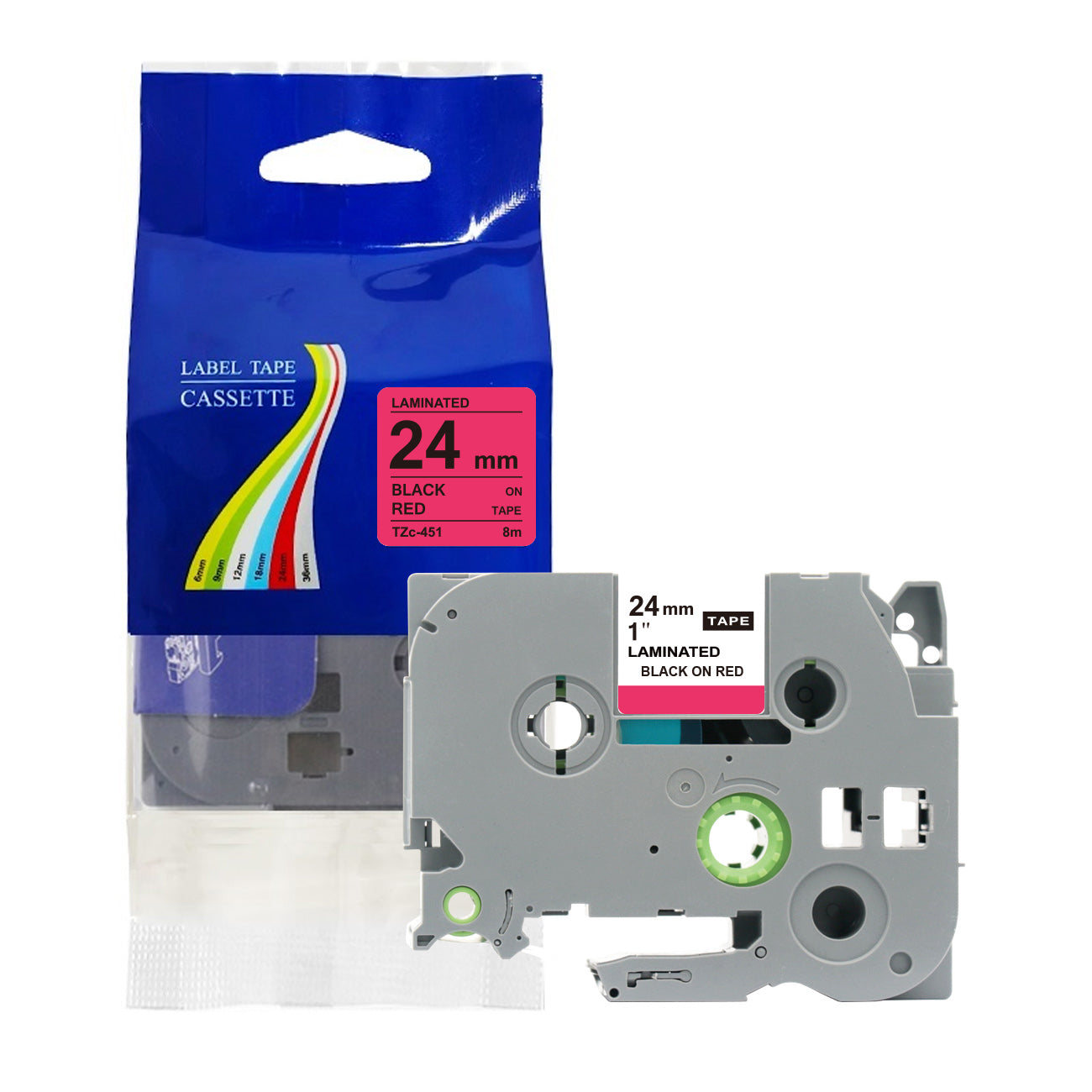 Compatible with Brother Label Tape TZe TZ Tape 6mm 1/4" Label Maker Tape TZe-111 TZe 211 411 511 611 711 Laminated Labels for Brother PT-D210 PT-H110 PTD400 PT1280 PTP300BT P700, 6 Pack/1pcs bulk packing