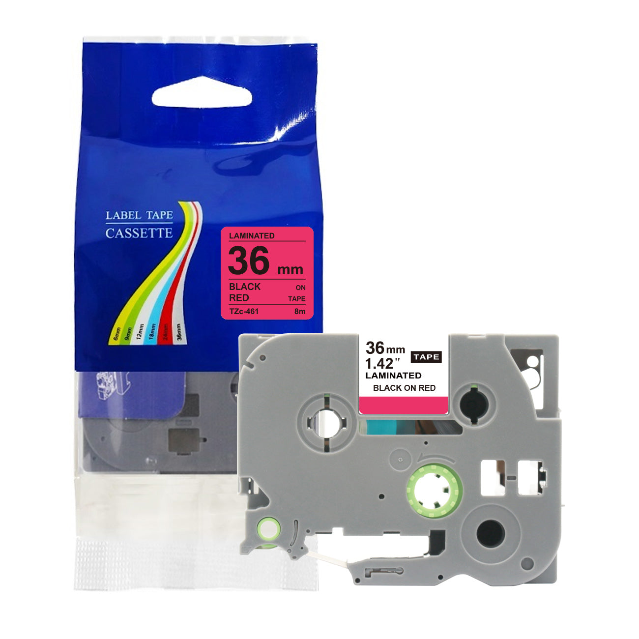 Compatible with Brother Label Tape TZe TZ Tape 6mm 1/4" Label Maker Tape TZe-111 TZe 211 411 511 611 711 Laminated Labels for Brother PT-D210 PT-H110 PTD400 PT1280 PTP300BT P700, 6 Pack/1pcs bulk packing