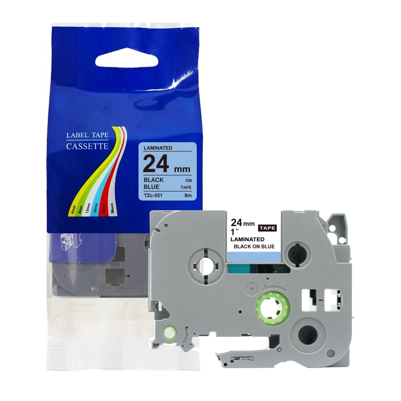 Compatible with Brother Label Tape TZe TZ Tape 6mm 1/4" Label Maker Tape TZe-111 TZe 211 411 511 611 711 Laminated Labels for Brother PT-D210 PT-H110 PTD400 PT1280 PTP300BT P700, 6 Pack/1pcs bulk packing