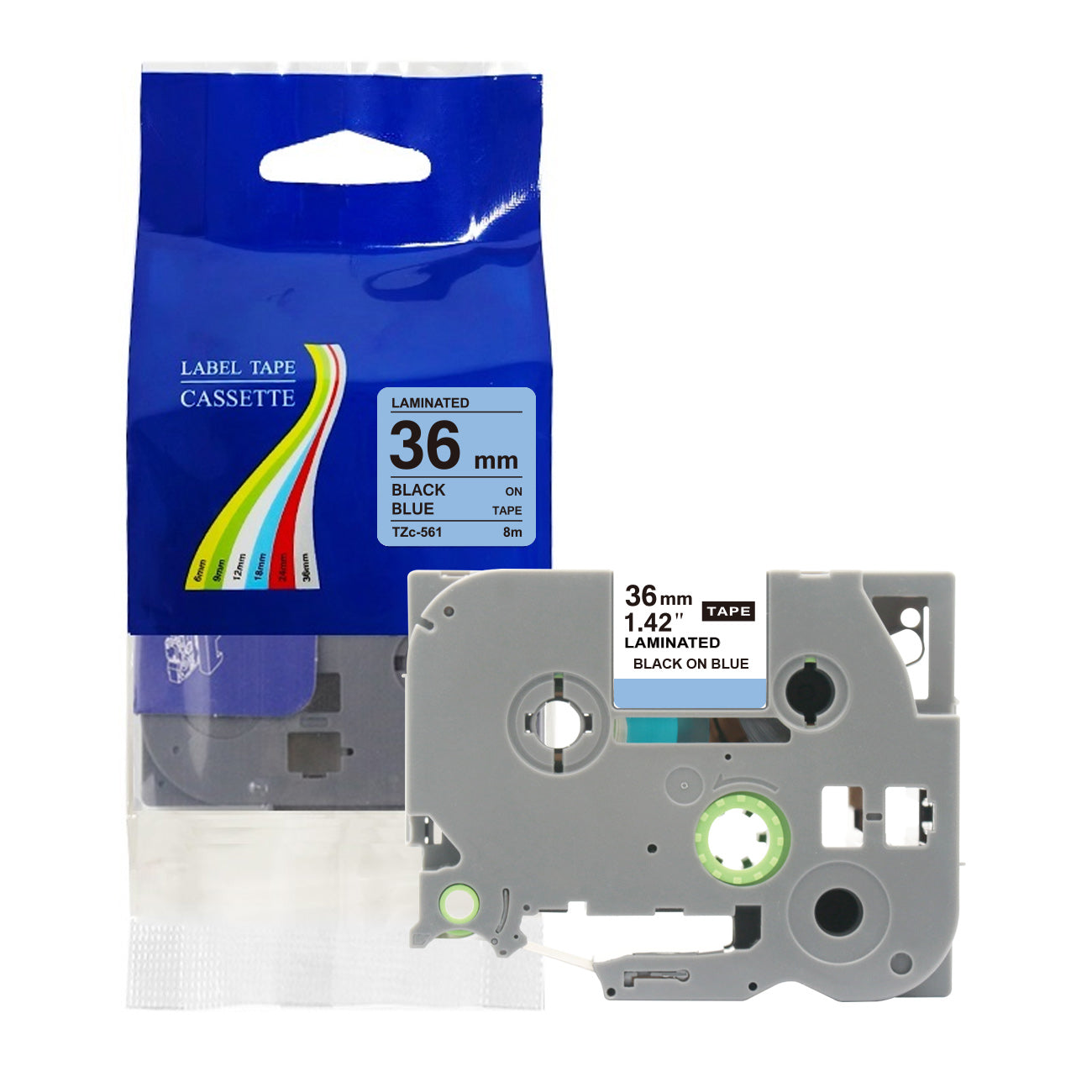 Compatible with Brother Label Tape TZe TZ Tape 6mm 1/4" Label Maker Tape TZe-111 TZe 211 411 511 611 711 Laminated Labels for Brother PT-D210 PT-H110 PTD400 PT1280 PTP300BT P700, 6 Pack/1pcs bulk packing