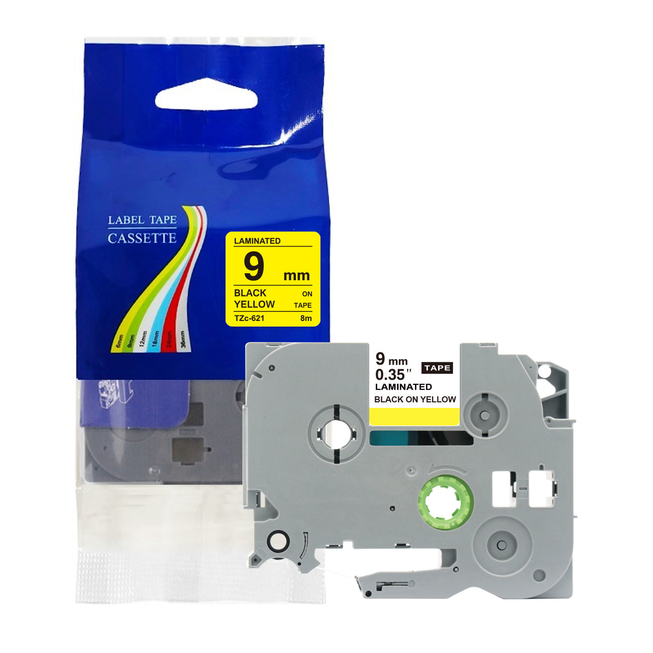 Compatible with Brother Label Tape TZe TZ Tape 6mm 1/4" Label Maker Tape TZe-111 TZe 211 411 511 611 711 Laminated Labels for Brother PT-D210 PT-H110 PTD400 PT1280 PTP300BT P700, 6 Pack/1pcs bulk packing