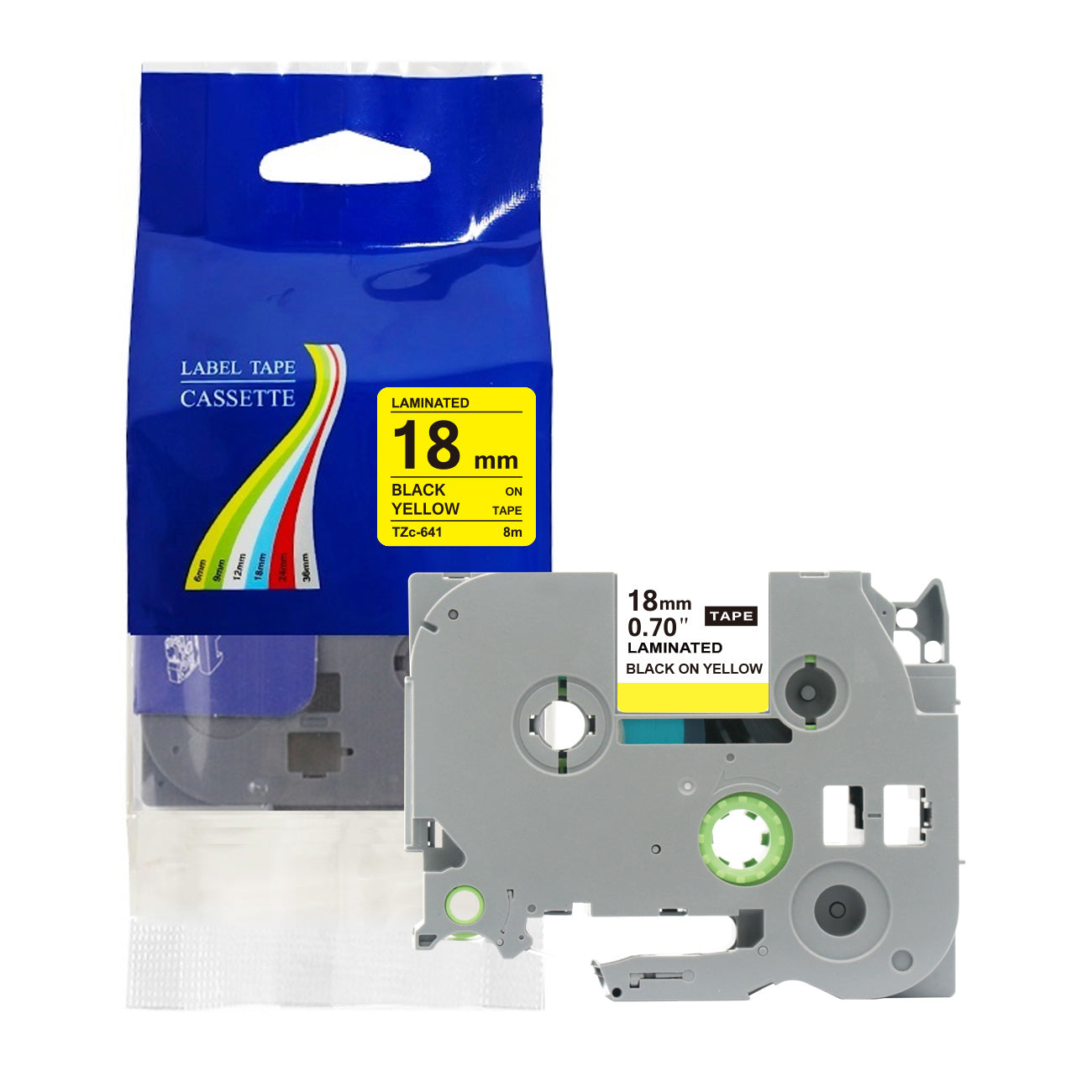 Compatible with Brother Label Tape TZe TZ Tape 6mm 1/4" Label Maker Tape TZe-111 TZe 211 411 511 611 711 Laminated Labels for Brother PT-D210 PT-H110 PTD400 PT1280 PTP300BT P700, 6 Pack/1pcs bulk packing