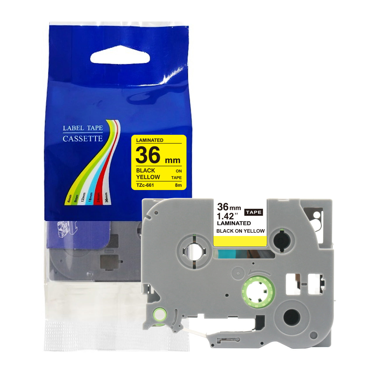 Compatible with Brother Label Tape TZe TZ Tape 6mm 1/4" Label Maker Tape TZe-111 TZe 211 411 511 611 711 Laminated Labels for Brother PT-D210 PT-H110 PTD400 PT1280 PTP300BT P700, 6 Pack/1pcs bulk packing