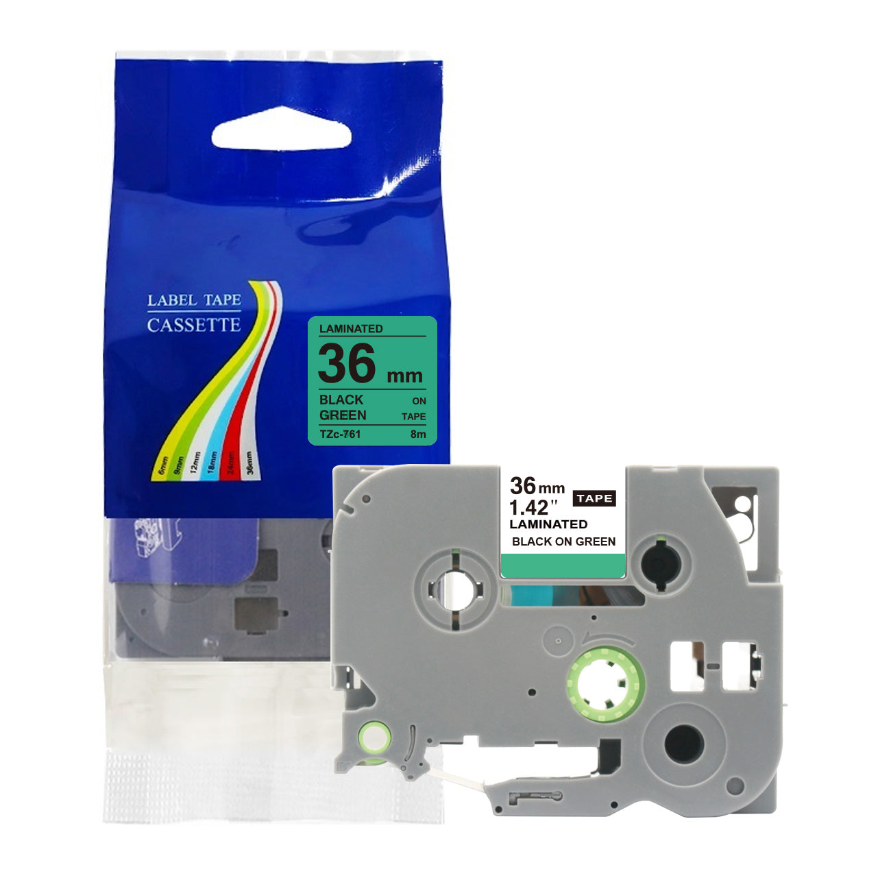 Compatible with Brother Label Tape TZe TZ Tape 6mm 1/4" Label Maker Tape TZe-111 TZe 211 411 511 611 711 Laminated Labels for Brother PT-D210 PT-H110 PTD400 PT1280 PTP300BT P700, 6 Pack/1pcs bulk packing