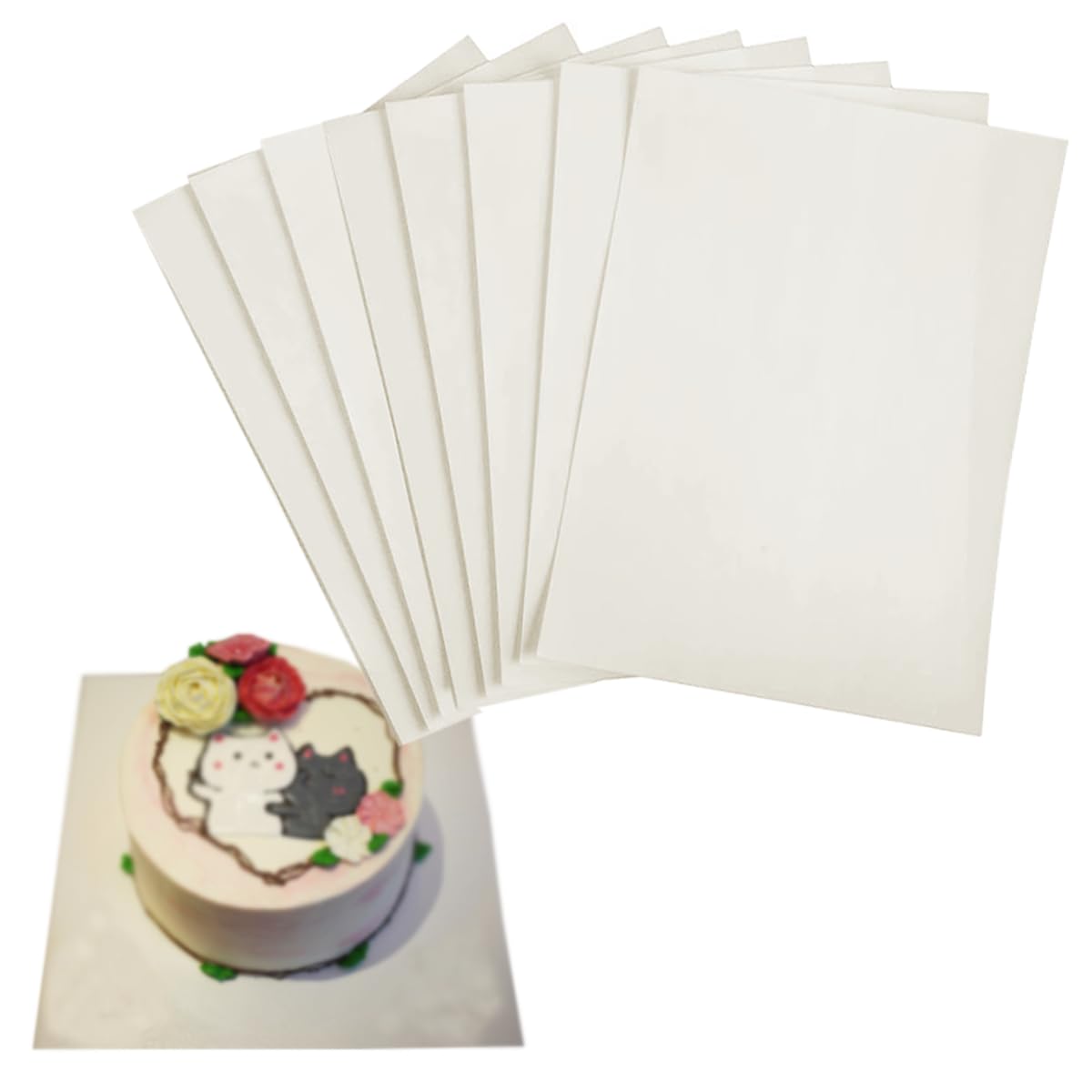 A4 Size 0.6mm 50 Sheet Edible Rectangle Rice and Wafer Paper,9x12.6 inches for candy packaging or food decoration