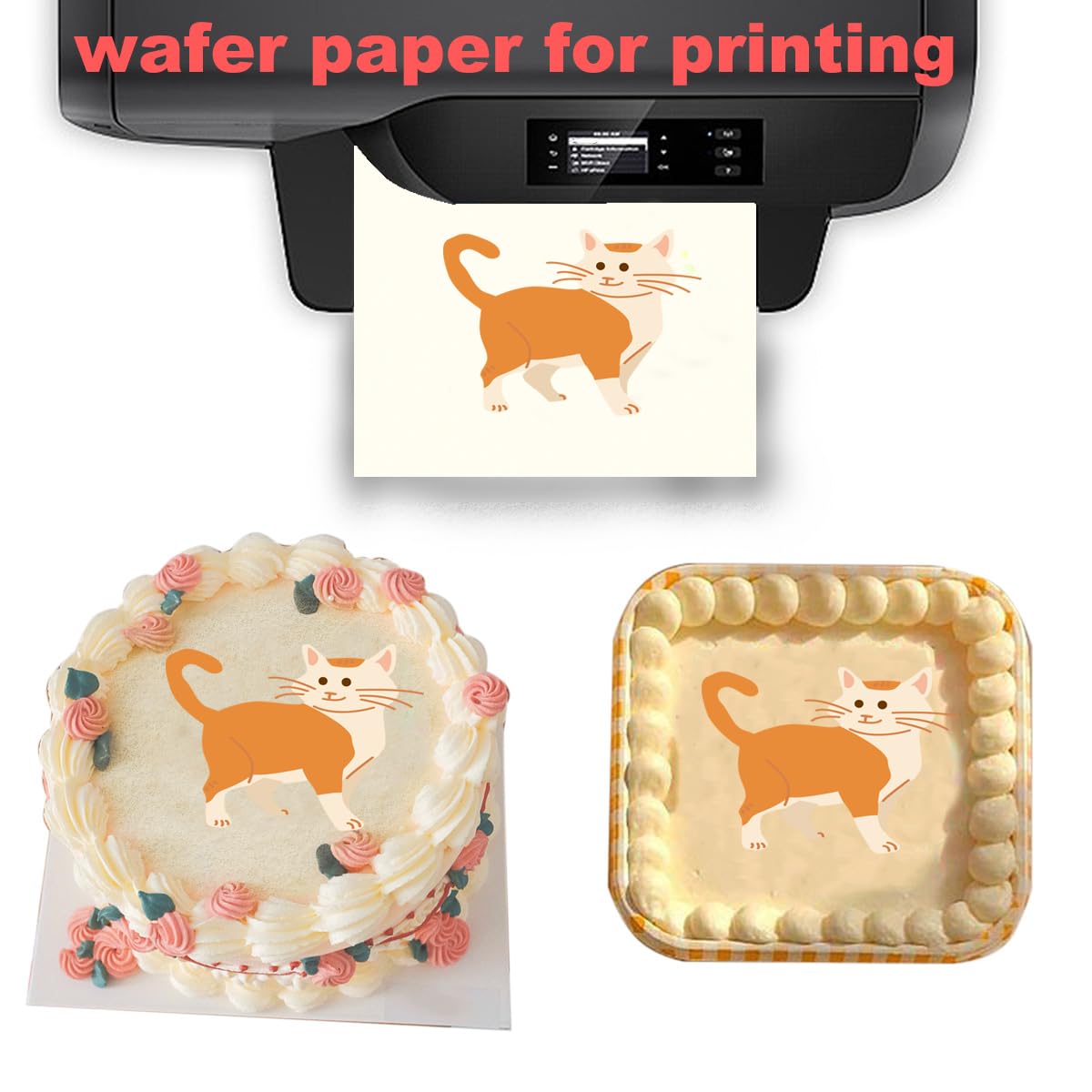 A4 Size 0.6mm 50 Sheet Edible Rectangle Rice and Wafer Paper,9x12.6 inches for candy packaging or food decoration