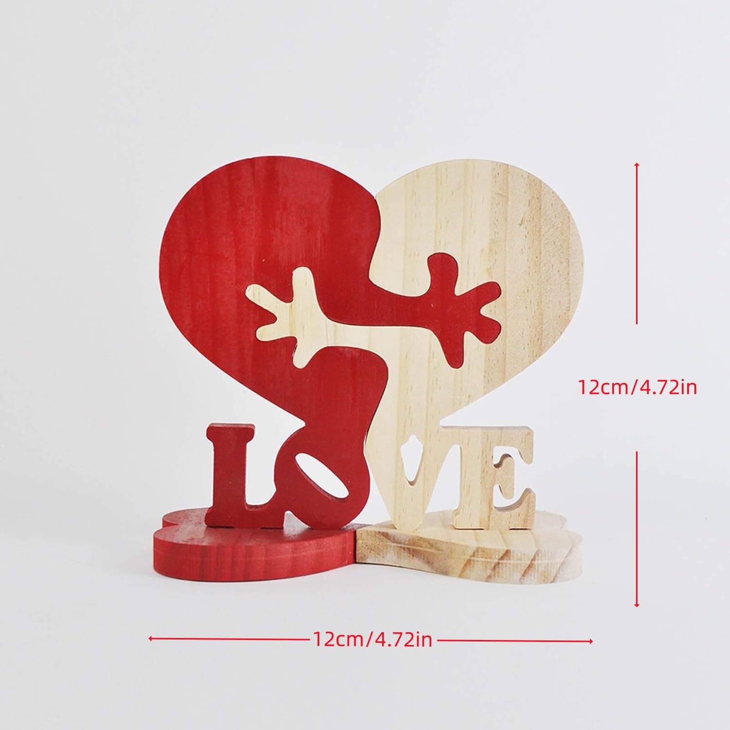 Interactive Love Token Set | Separable Wooden Heart Sculpture for Couples, Symbolic Connection Gift for Valentine’s Day, Meaningful Home Accent with Relationship Theme