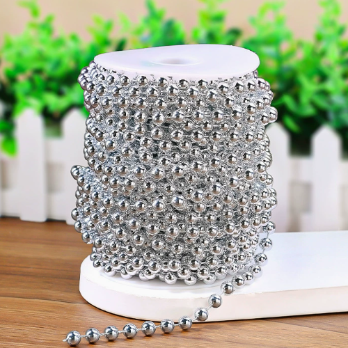 6-14mm Artificial Pearl Bead Garland Strand, Continuous Plastic Pearl String for Wedding Party Decor, DIY Craft, Wreath & Bouquet Embellishment