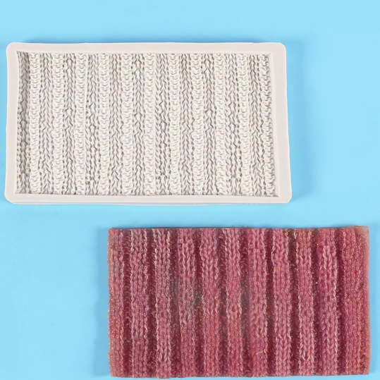 Silicone Beaded & Textured Fondant Mold, Faux Gemstone & Knitted Pattern Mat for Cake Decorating