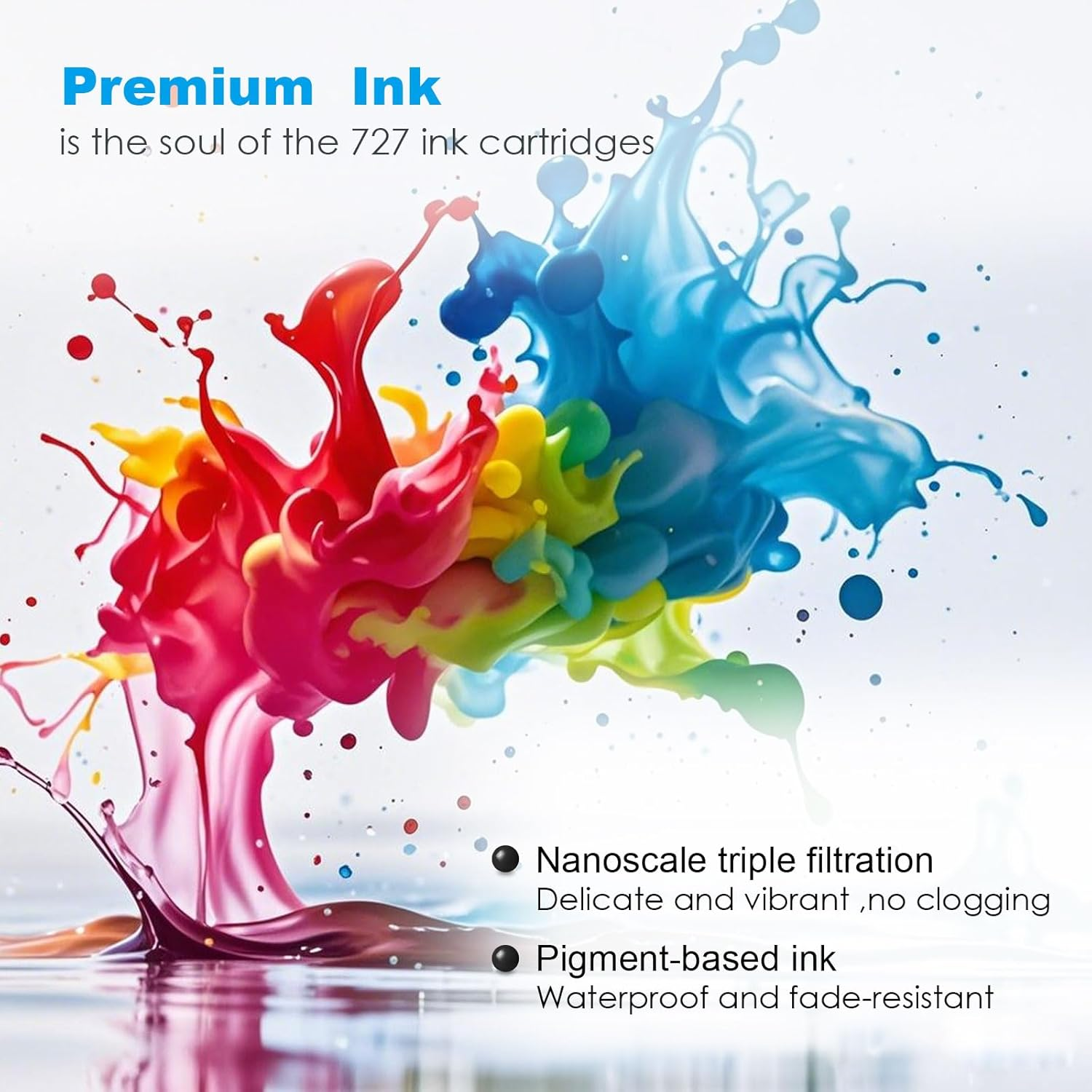 727 Ink Cartridges High Yield 6-Pack 300ml 727 Matte Black Photo Black Cyan Yellow Gray Magenta Ink Cartridge Replacement for HP 727 Ink Cartridge Works for DesignJet T920 T930 T2530 T1530 T1500 T2500