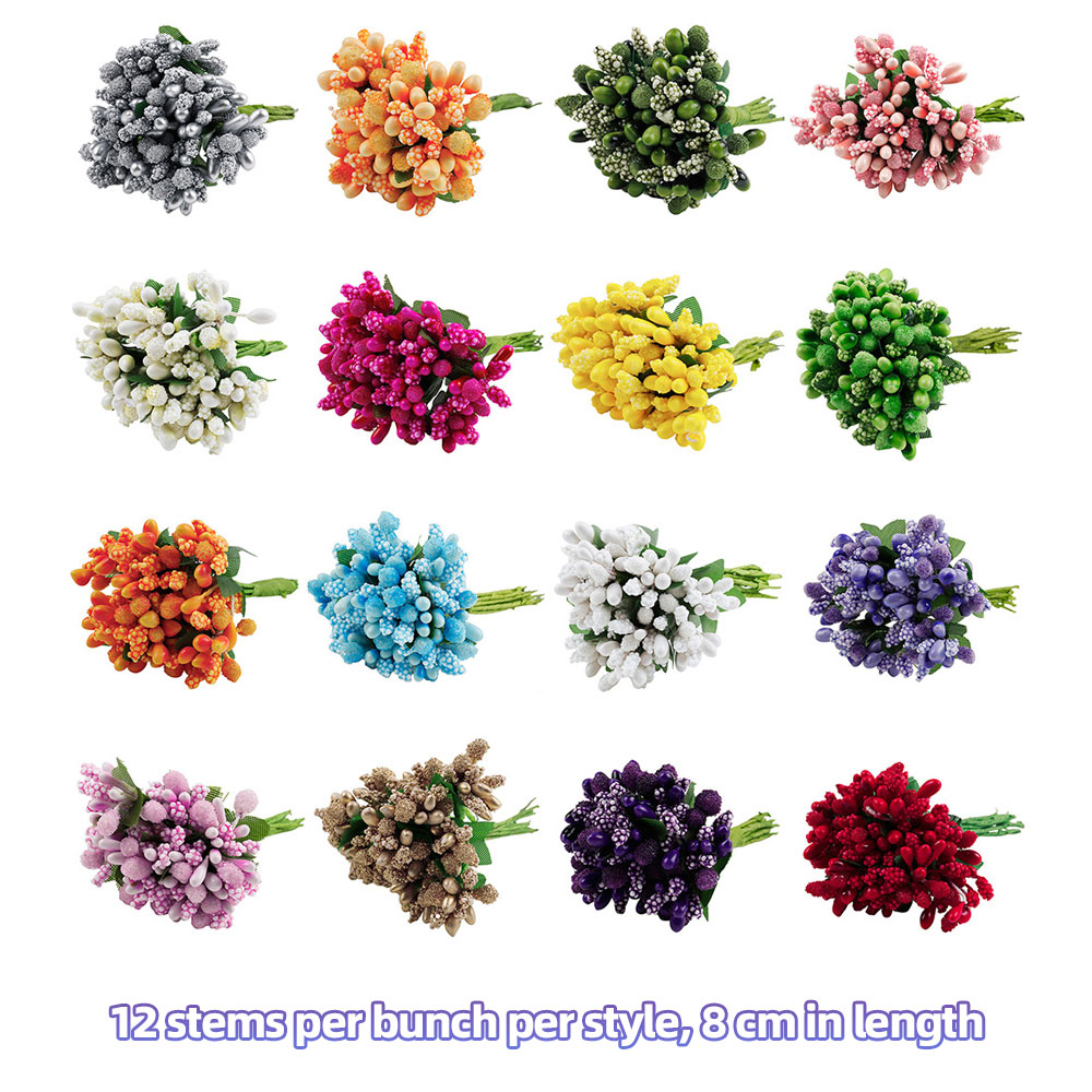 DIY Artificial Flower Stamens: Craft Supplies for Wreath, Corsage, Hair Accessory & Decoration (Foam Beaded Blooms)