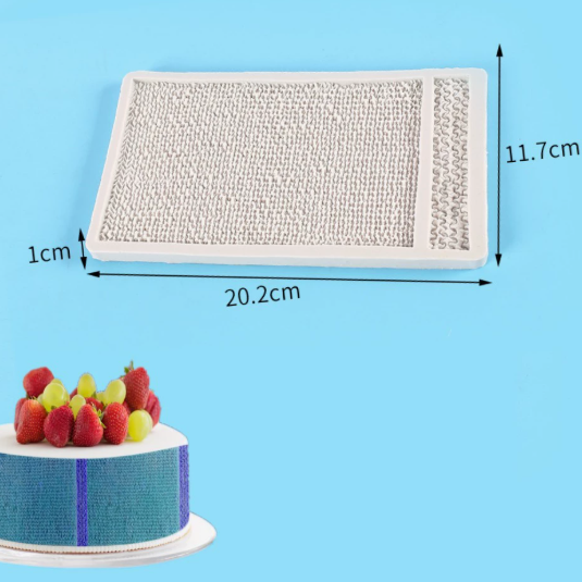 Silicone Beaded & Textured Fondant Mold, Faux Gemstone & Knitted Pattern Mat for Cake Decorating