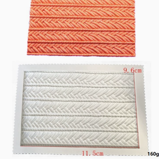 Silicone Beaded & Textured Fondant Mold, Faux Gemstone & Knitted Pattern Mat for Cake Decorating