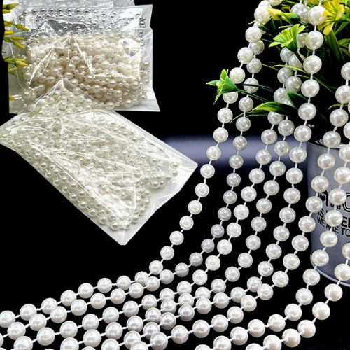 6-14mm Artificial Pearl Bead Garland Strand, Continuous Plastic Pearl String for Wedding Party Decor, DIY Craft, Wreath & Bouquet Embellishment