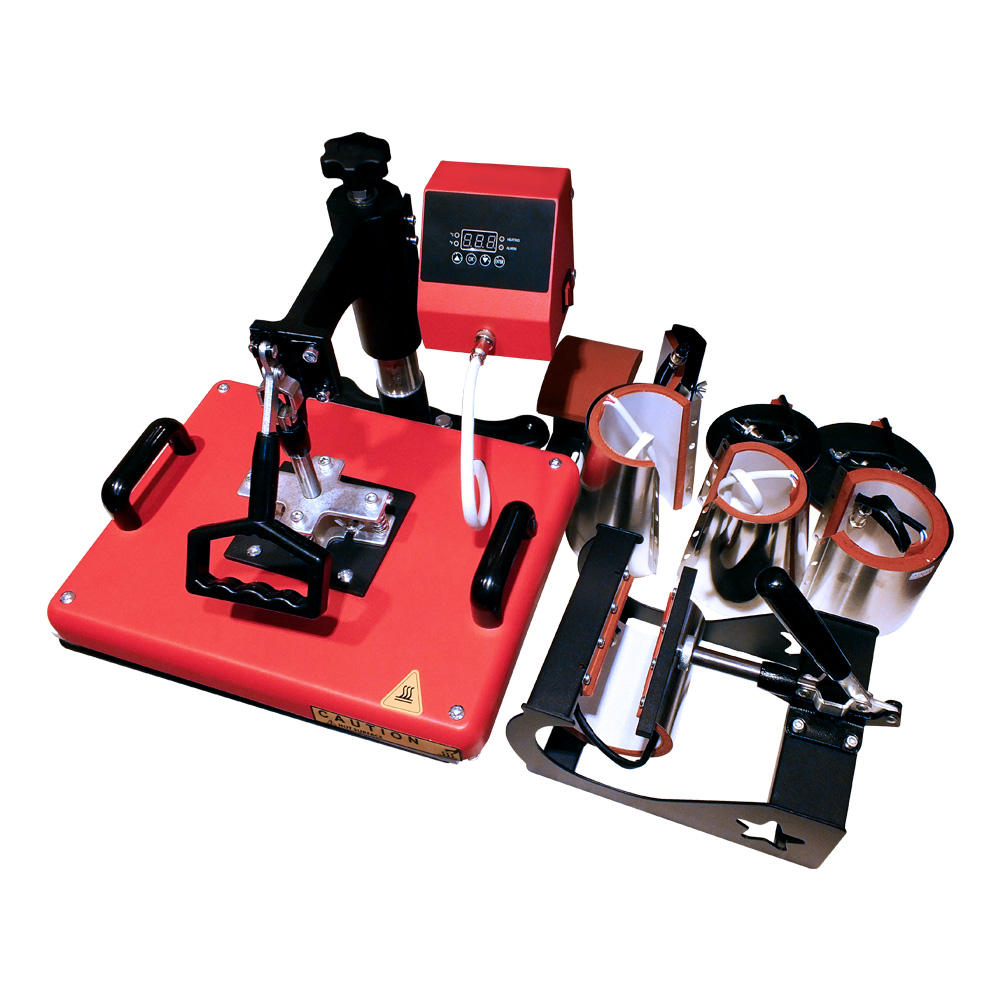 Multi-Function Heat Press Combo Machine | 8-in-1 Sublimation Transfer Press for T-Shirts, Mugs, Hats, Plates & Crafts