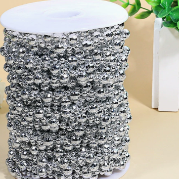 6-14mm Artificial Pearl Bead Garland Strand, Continuous Plastic Pearl String for Wedding Party Decor, DIY Craft, Wreath & Bouquet Embellishment