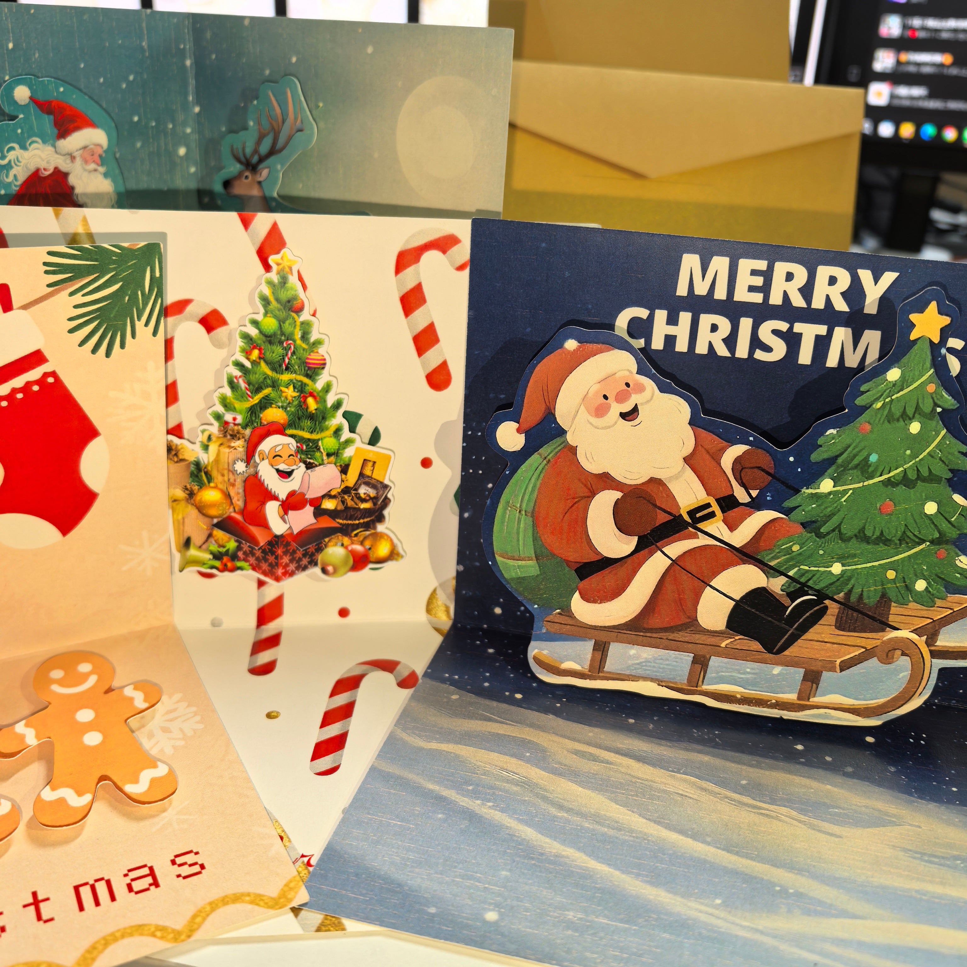 3D Pop-Up Christmas Greeting Card with Tree Design, Bulk Customizable for Corporate Gifts, Thanksgiving