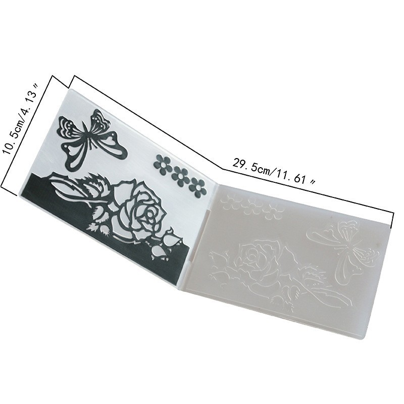 Fondant Embossing Molds, Cake Decorating Textured Stamps with Star, Heart, Butterfly, Floral & Bark Patterns