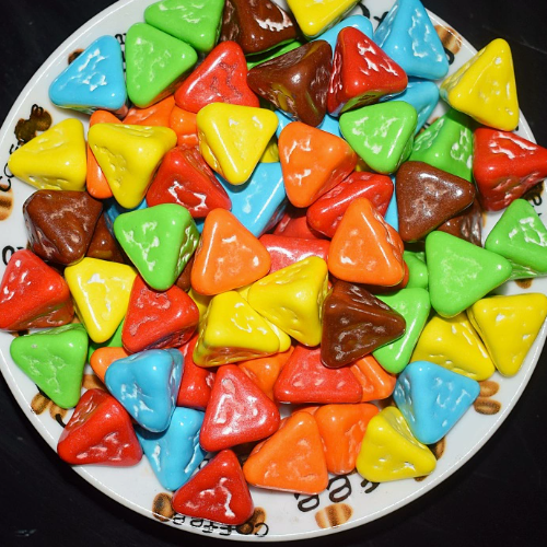 Bulk Colorful Coated Chocolate Candies, 5 lbs Assorted Shapes (Heart, Olive, Stone, Button) Milk Chocolate Treats