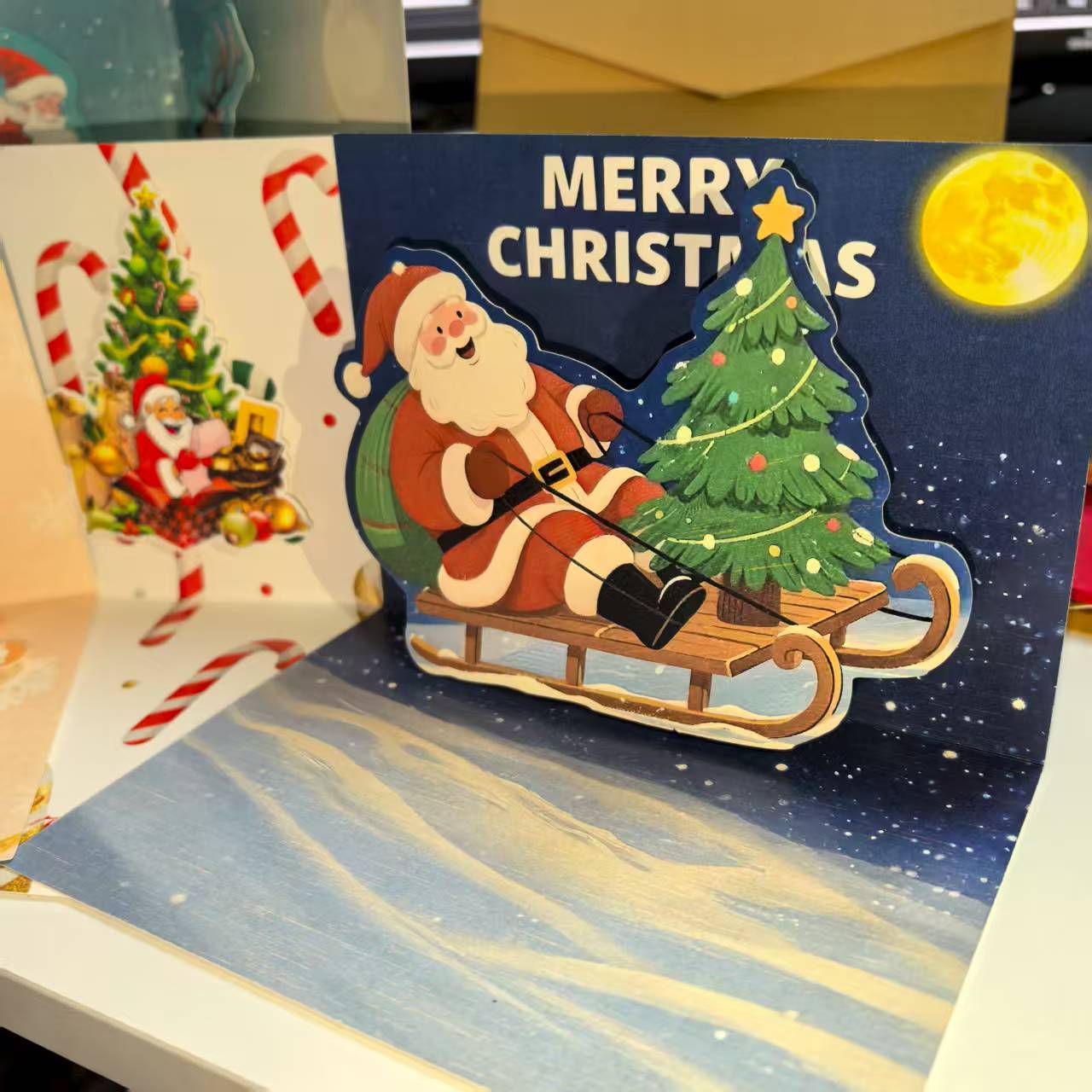 3D Pop-Up Christmas Greeting Card with Tree Design, Bulk Customizable for Corporate Gifts, Thanksgiving