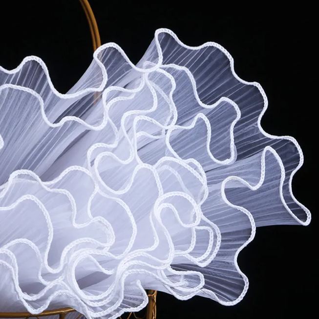 28cm Pleated Tulle Flower Wrapping Paper Pearl Wave Mesh for Bouquet & Floral Gifts