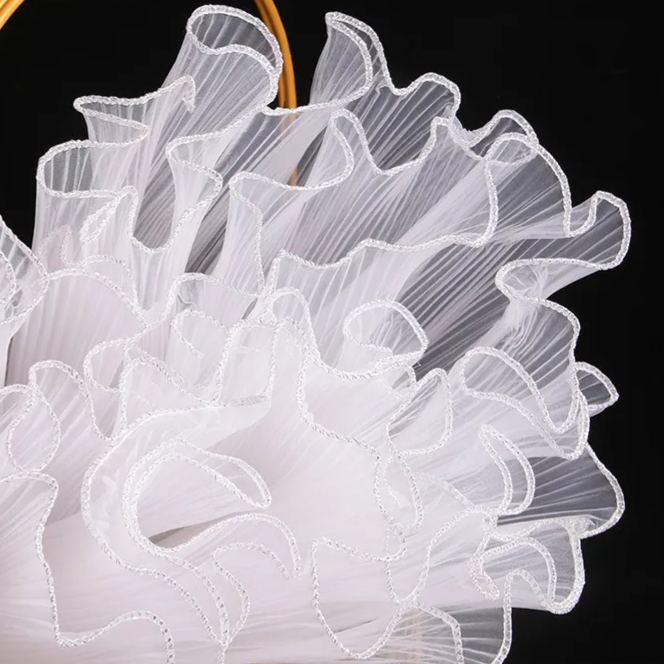 28cm Pleated Tulle Flower Wrapping Paper Pearl Wave Mesh for Bouquet & Floral Gifts