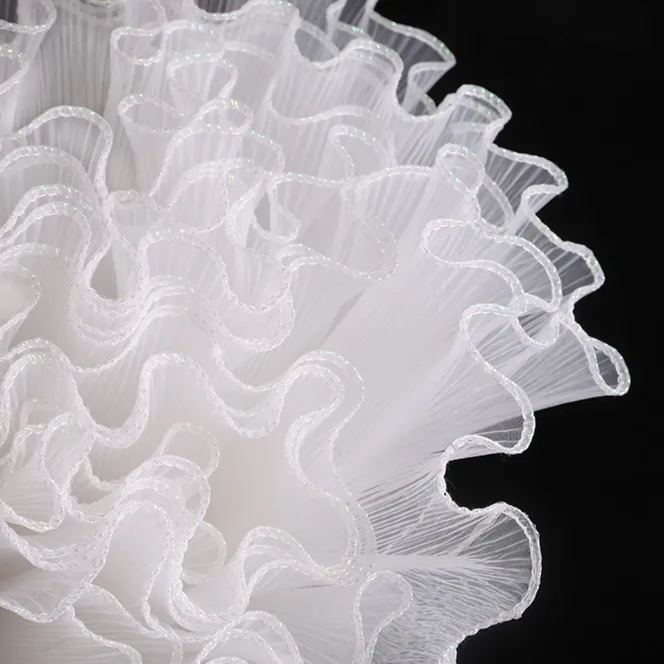 28cm Pleated Tulle Flower Wrapping Paper Pearl Wave Mesh for Bouquet & Floral Gifts
