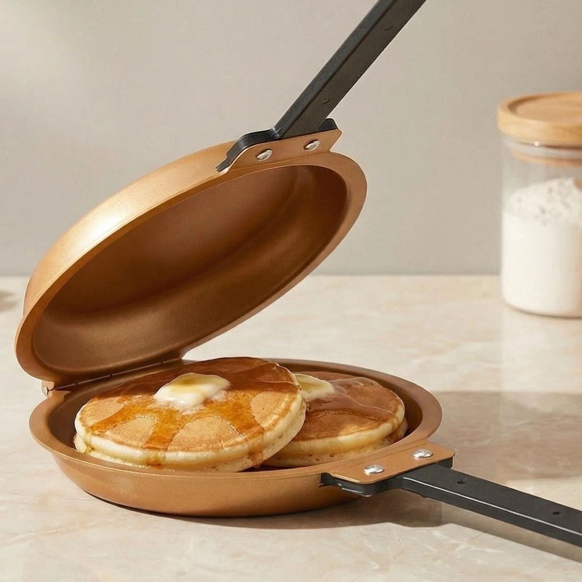 Double-Sided Frying Pan Foldable Mexican Pancake Pan Low Smoke Egg Steak Breakfast Pan Amazon Hot Sale