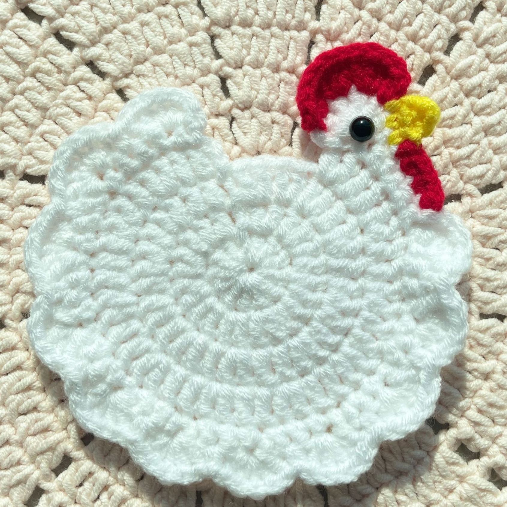 Handmade Crochet Flower Coaster Rose Lily Tulip Cup Pad Table Decor