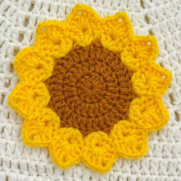 Handmade Crochet Flower Coaster Rose Lily Tulip Cup Pad Table Decor