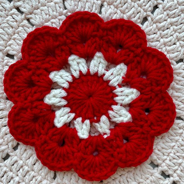 Handmade Crochet Flower Coaster Rose Lily Tulip Cup Pad Table Decor