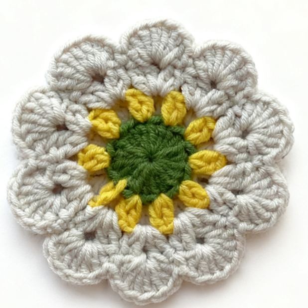 Handmade Crochet Flower Coaster Rose Lily Tulip Cup Pad Table Decor