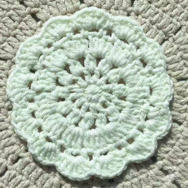 Handmade Crochet Flower Coaster Rose Lily Tulip Cup Pad Table Decor