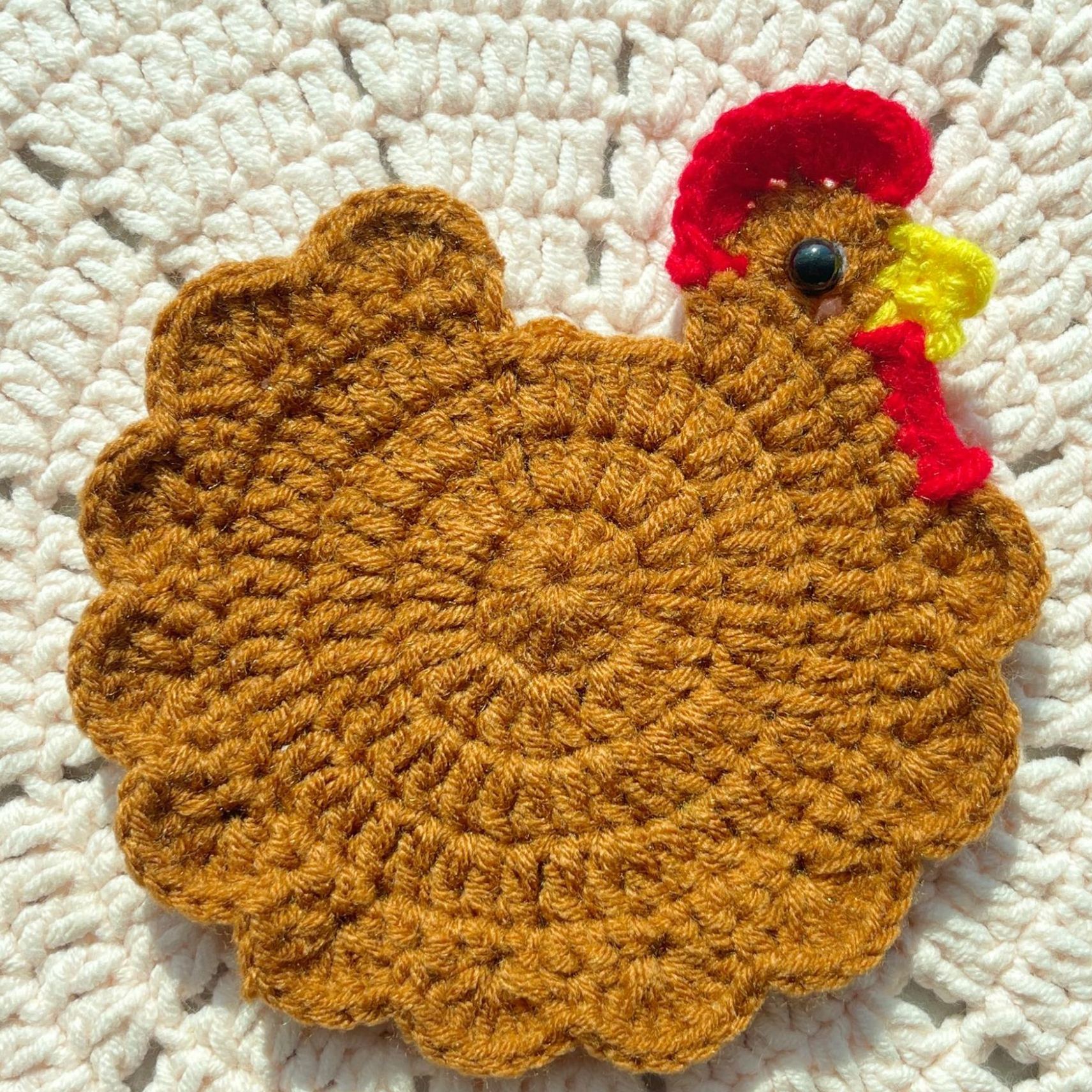 Handmade Crochet Flower Coaster Rose Lily Tulip Cup Pad Table Decor
