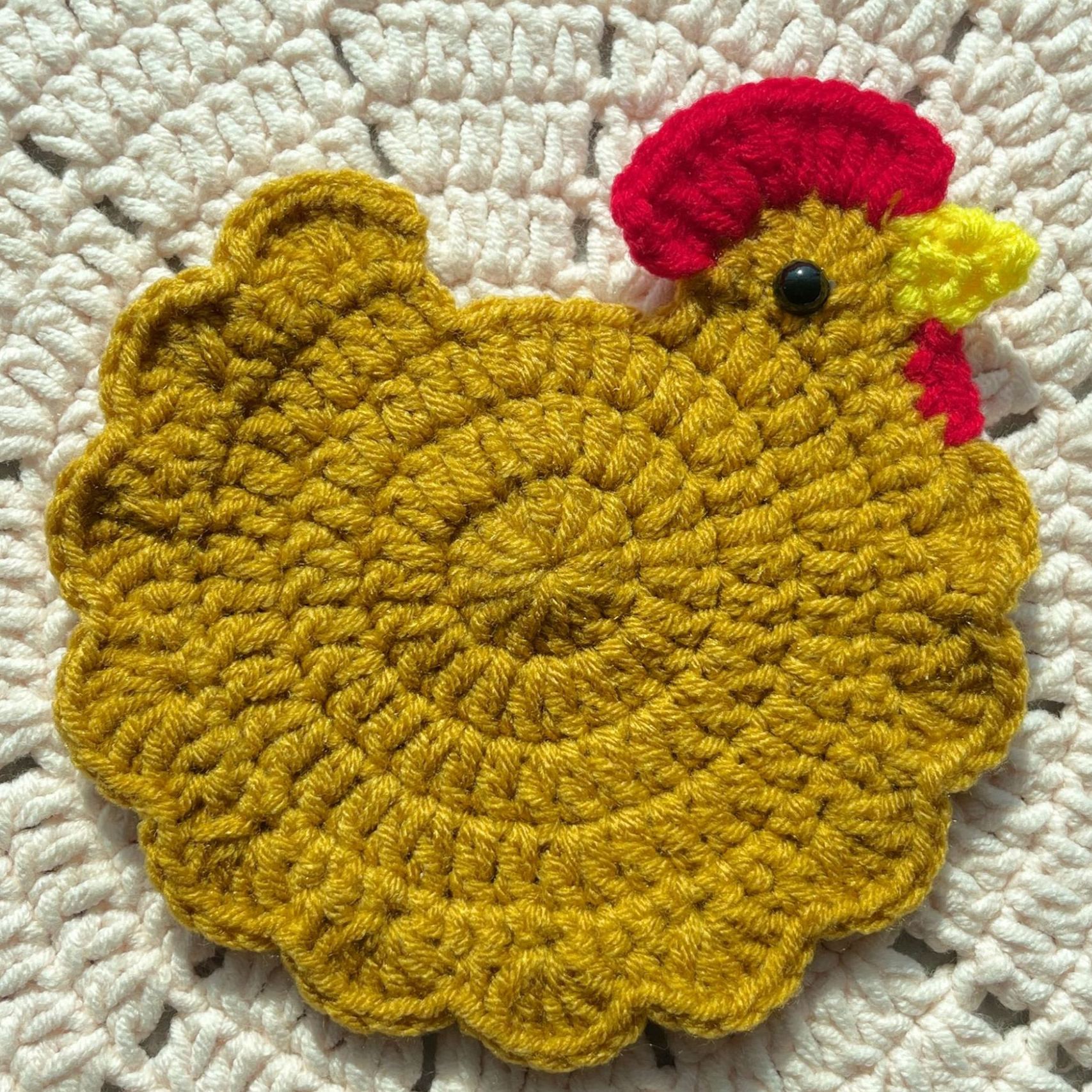 Handmade Crochet Flower Coaster Rose Lily Tulip Cup Pad Table Decor
