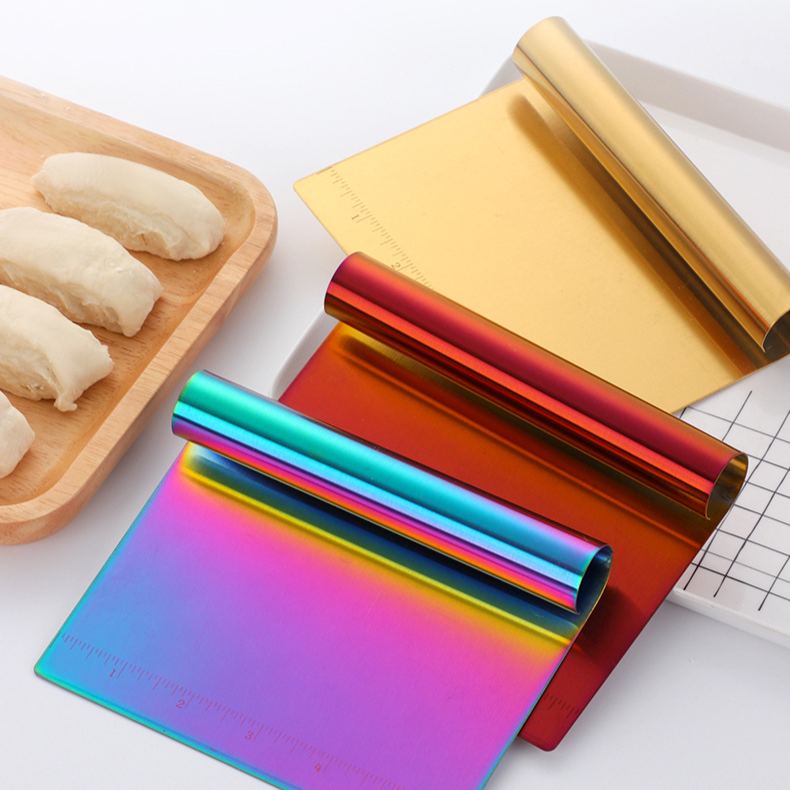 Stainless Steel Dough Scraper with Measuring Scale Pastry Cutter
