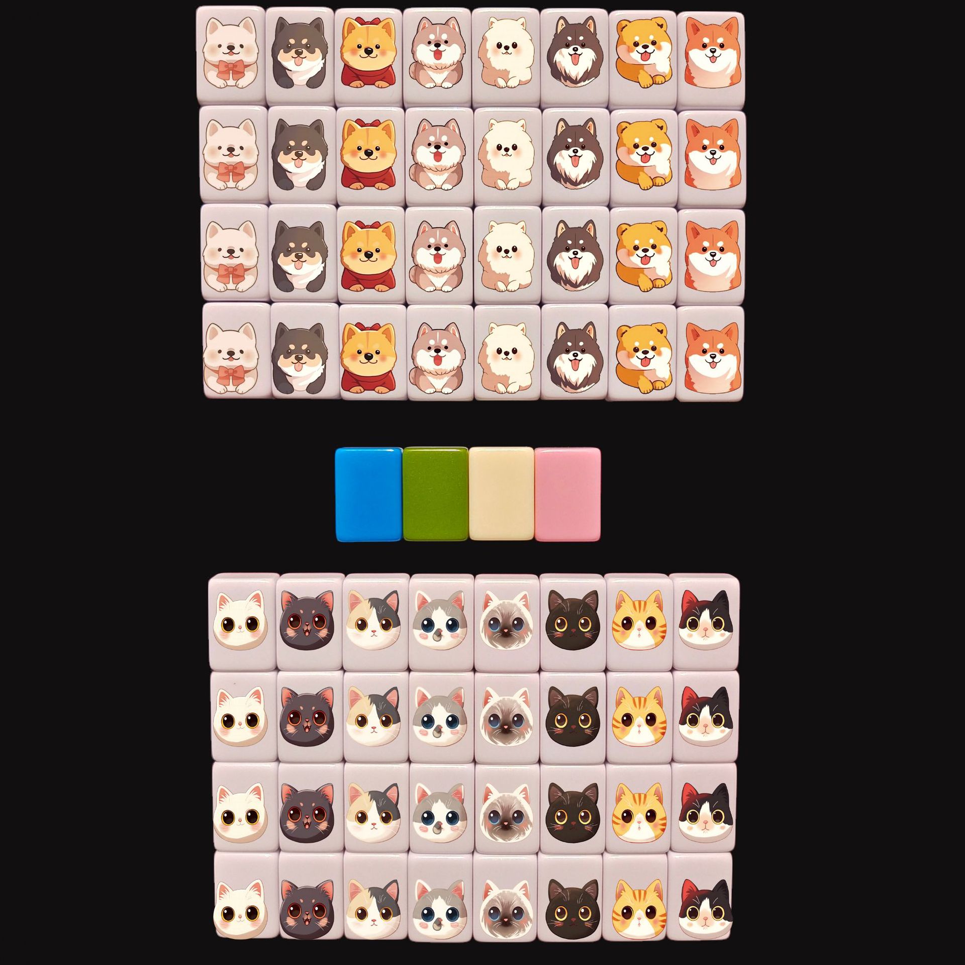 Seaside Escape Mahjong Game Set – 64+1 Mini Mahjong 24mm Tiles, Multi-Style Pattern Match & Clear Board Game for Family & Party Fun