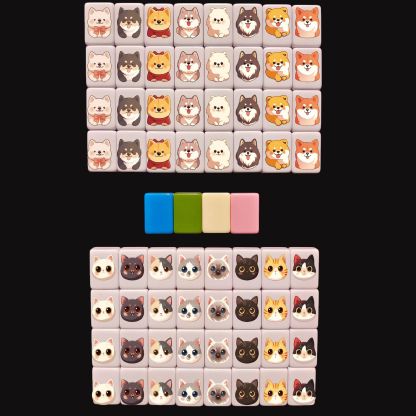 Seaside Escape Mahjong Game Set – 64+1 Mini Mahjong 24mm Tiles, Multi-Style Pattern Match & Clear Board Game for Family & Party Fun