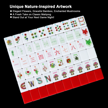 American Mahjong Game Set – Complete 166 Melamine Tiles with Rule Cards & Travel Bag