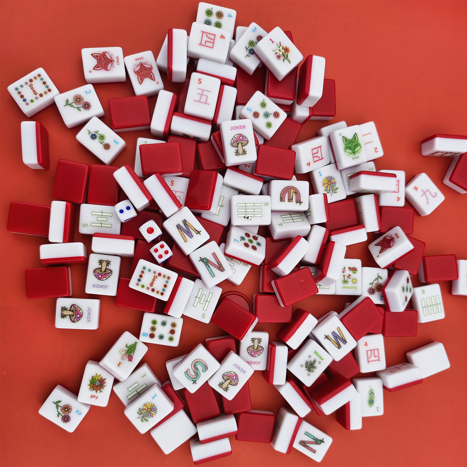 American Mahjong Game Set – Complete 166 Melamine Tiles with Rule Cards & Travel Bag