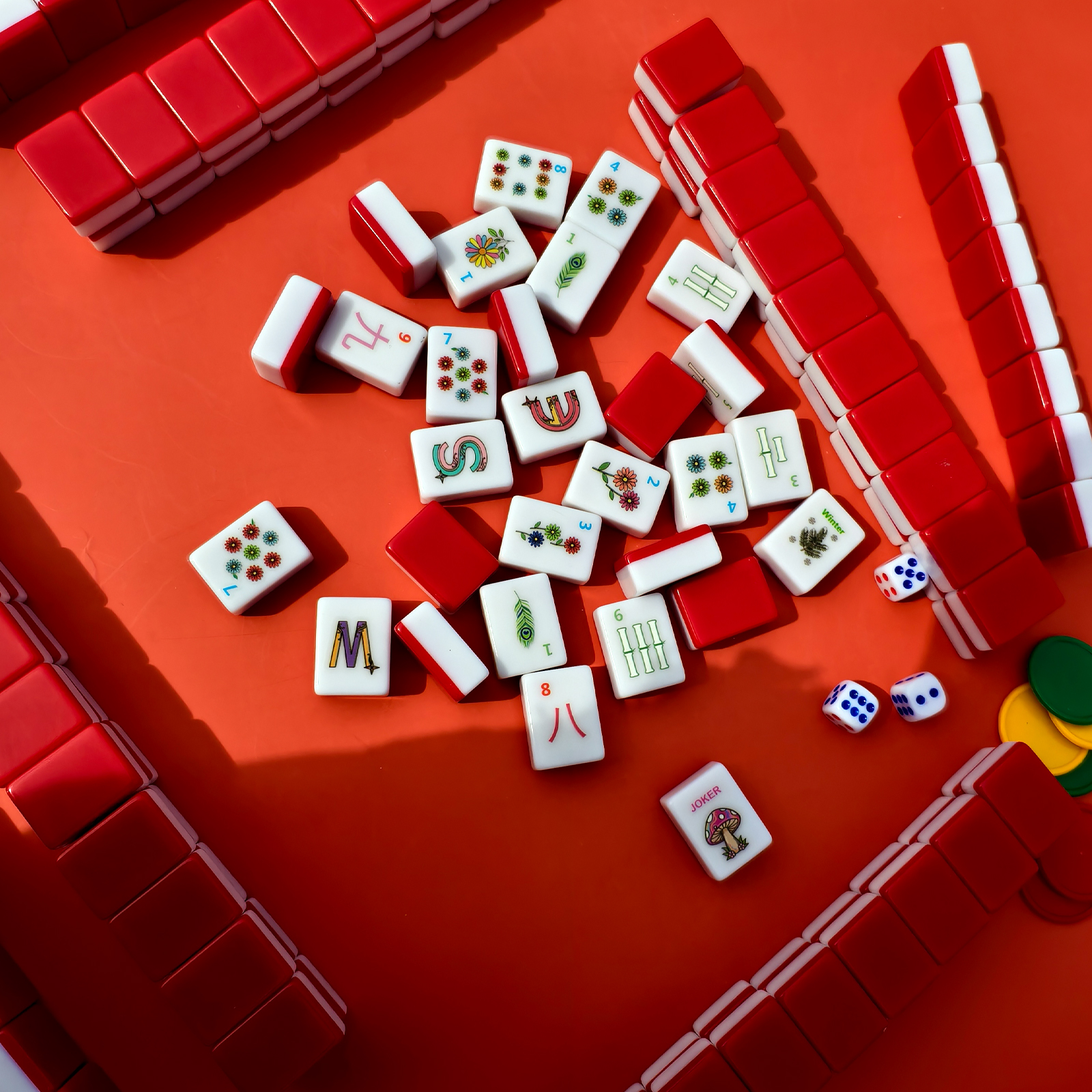 American Mahjong Game Set – Complete 166 Melamine Tiles with Rule Cards & Travel Bag