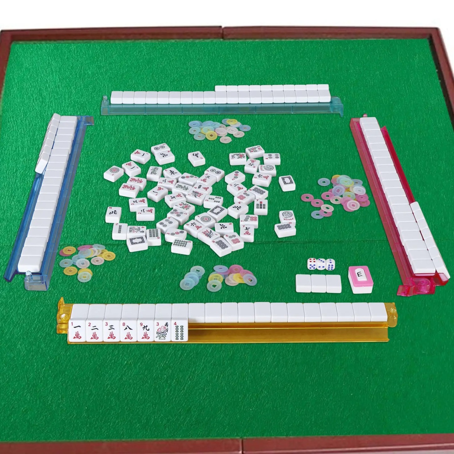 American Mahjong Set 166 Tiles with Racks, Pushers & Soft Carrying Bag – Complete Mahjongg Set for Travel & Family Game Night