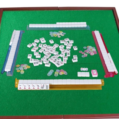 American Mahjong Set 166 Tiles with Racks, Pushers & Soft Carrying Bag – Complete Mahjongg Set for Travel & Family Game Night