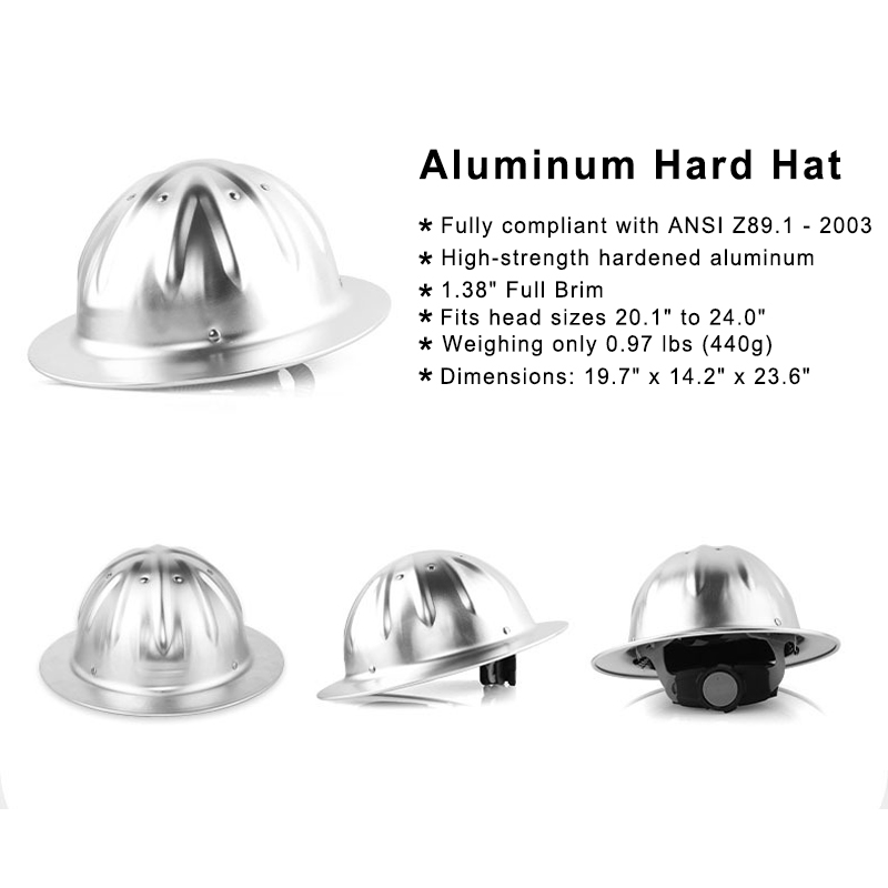 Forged Heritage Series Full Brim Aluminum Hard Hat - ANSI Z89.1 Certified - High-Heat Resistance & Superior Impact Protection
