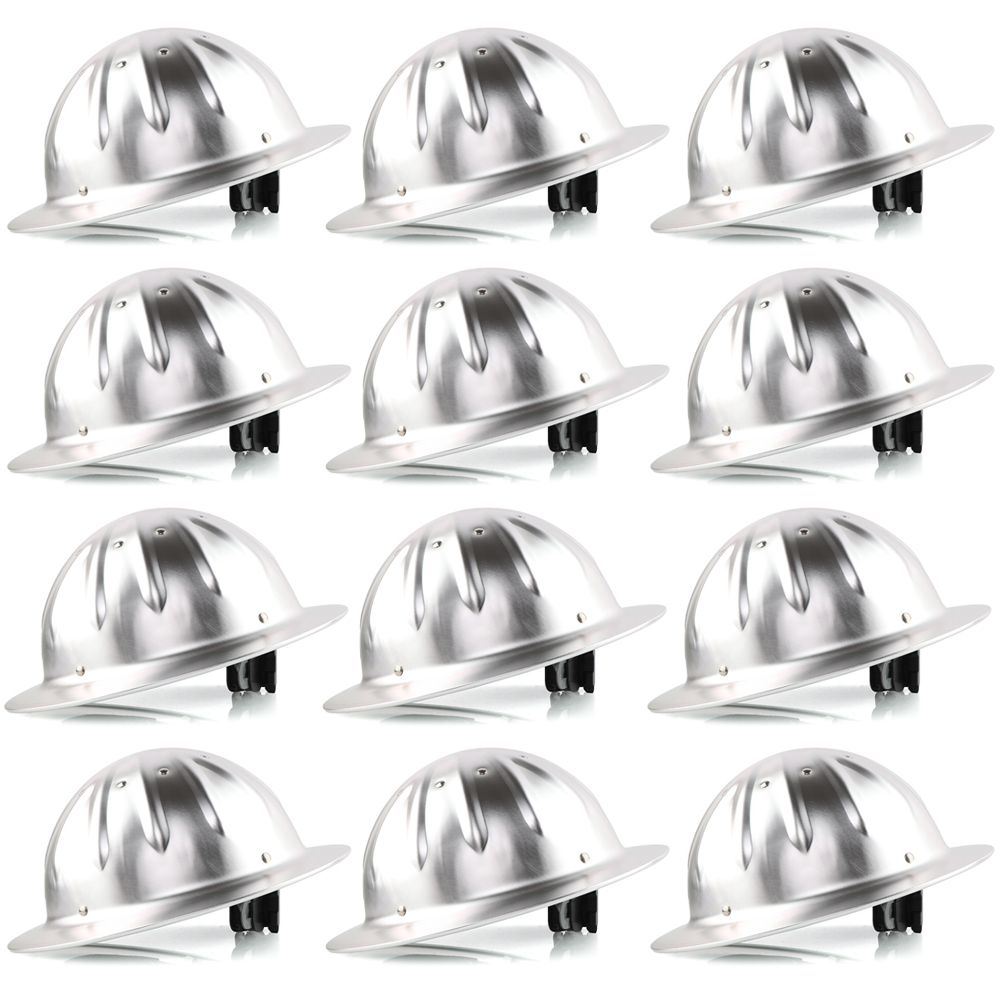 Bulk Aluminum Full Brim Hard Hats - Forged Heritage Series - 6 or 12 Piece Professional Crew Packs