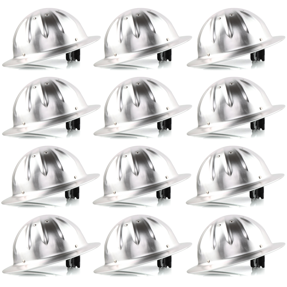Bulk Aluminum Full Brim Hard Hats - Forged Heritage Series - 6 or 12 Piece Professional Crew Packs
