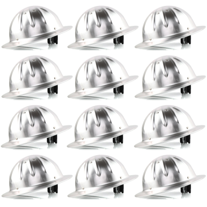 Bulk Aluminum Full Brim Hard Hats - Forged Heritage Series - 6 or 12 Piece Professional Crew Packs